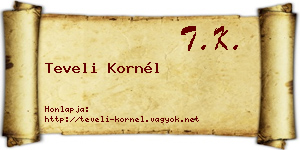 Teveli Kornél névjegykártya