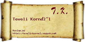 Teveli Kornél névjegykártya