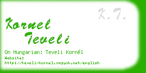 kornel teveli business card